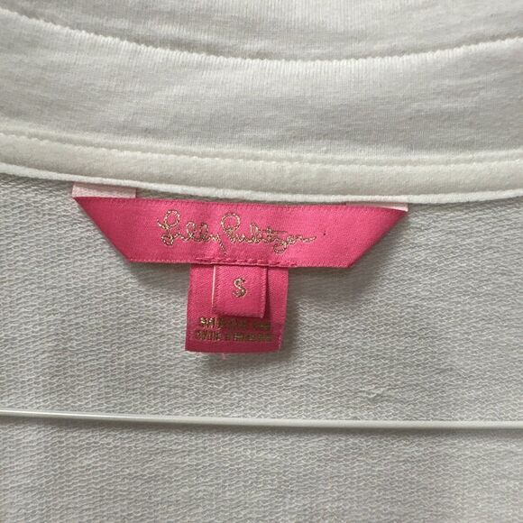 Sold‎ Lilly Pulitzer Sweatshirt Womens Small WhiteSkipper - Picture 2 of 6